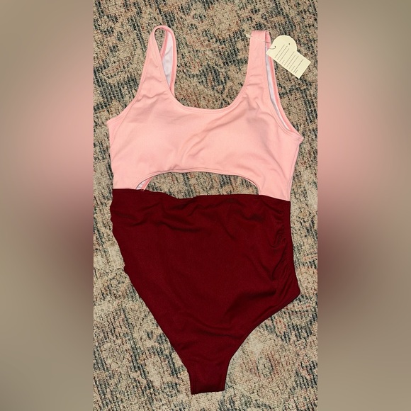 Cutout Maternity Swimsuit - Picture 1 of 4